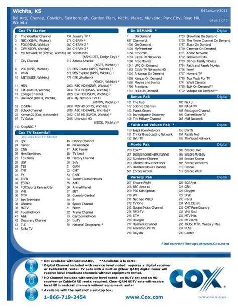 For Cox Business, select Cox Business Channel Lineup. . Cox tv guide wichita ks